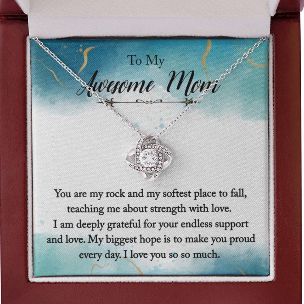 To My Awesome Mom - Endless Support - Love Knot Necklace