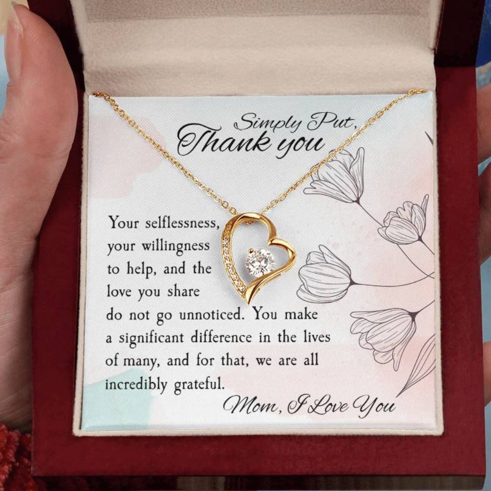 Mom - Simply Put, Thank you - Forever Love Necklace