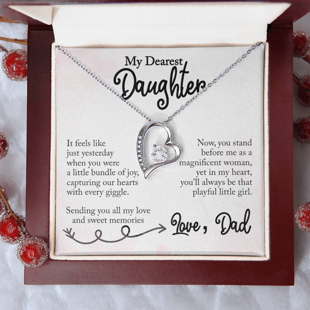 My Dearest Daughter - Sweet Memories, Love Dad - Forever Love Necklace