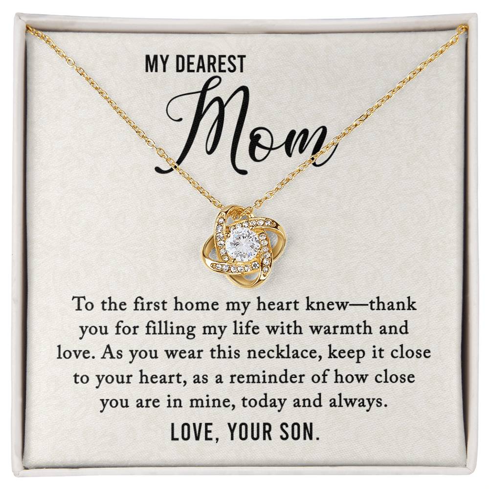 My Dearest Mom - Today and Always - Love Knot Necklace