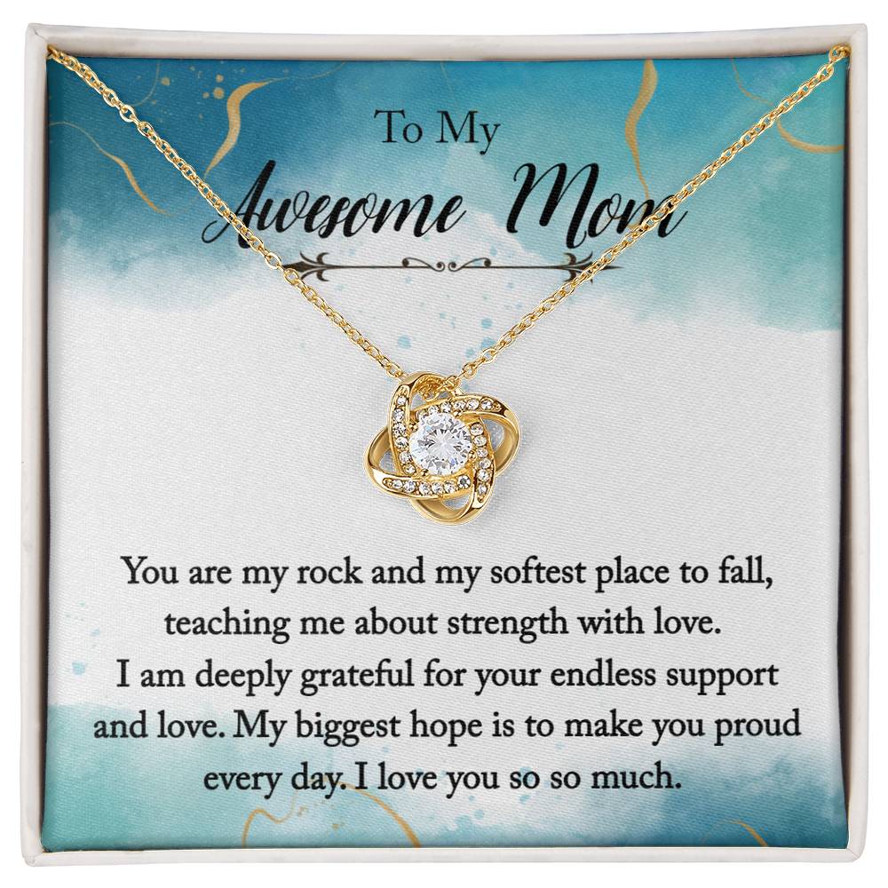 To My Awesome Mom - Endless Support - Love Knot Necklace