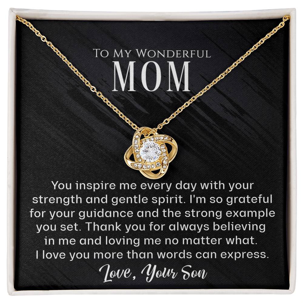 To My Wonderful Mom - You Inspire Me - Love Knot Necklace