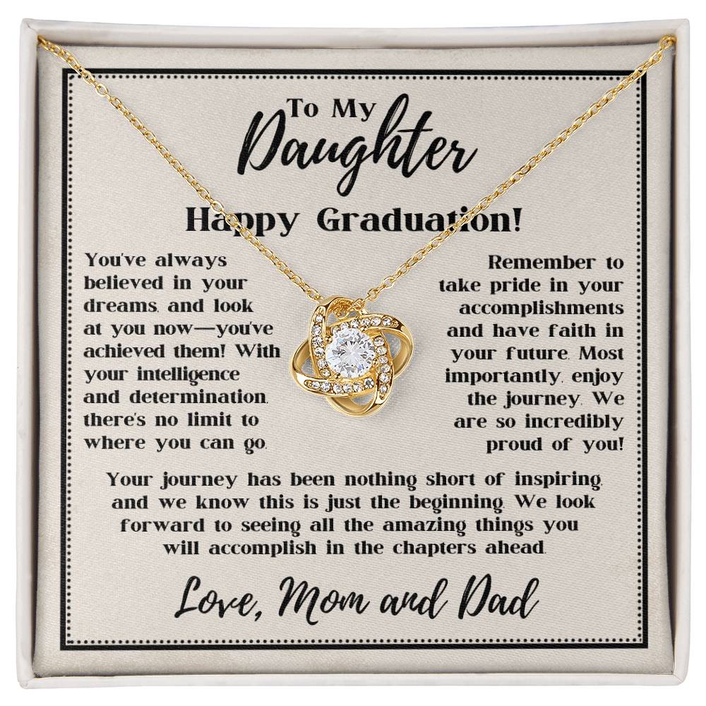 To My Daughter - Incredibly Proud Of You - Love Knot Necklace