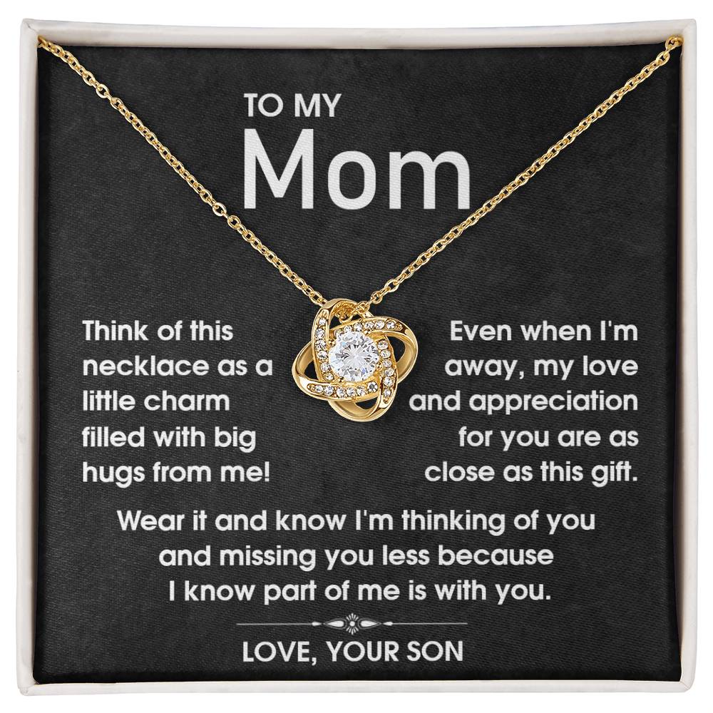 To Mom - Part Of Me Is With You - Love Knot Necklace