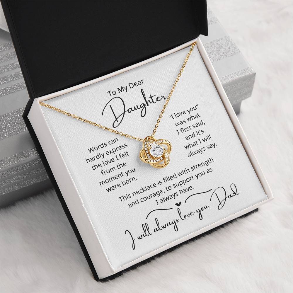 To My Dear Daughter - Moment You Were Born - Love Knot Necklace