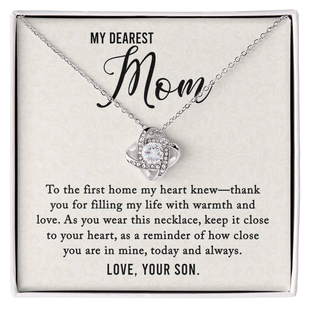 My Dearest Mom - Today and Always - Love Knot Necklace