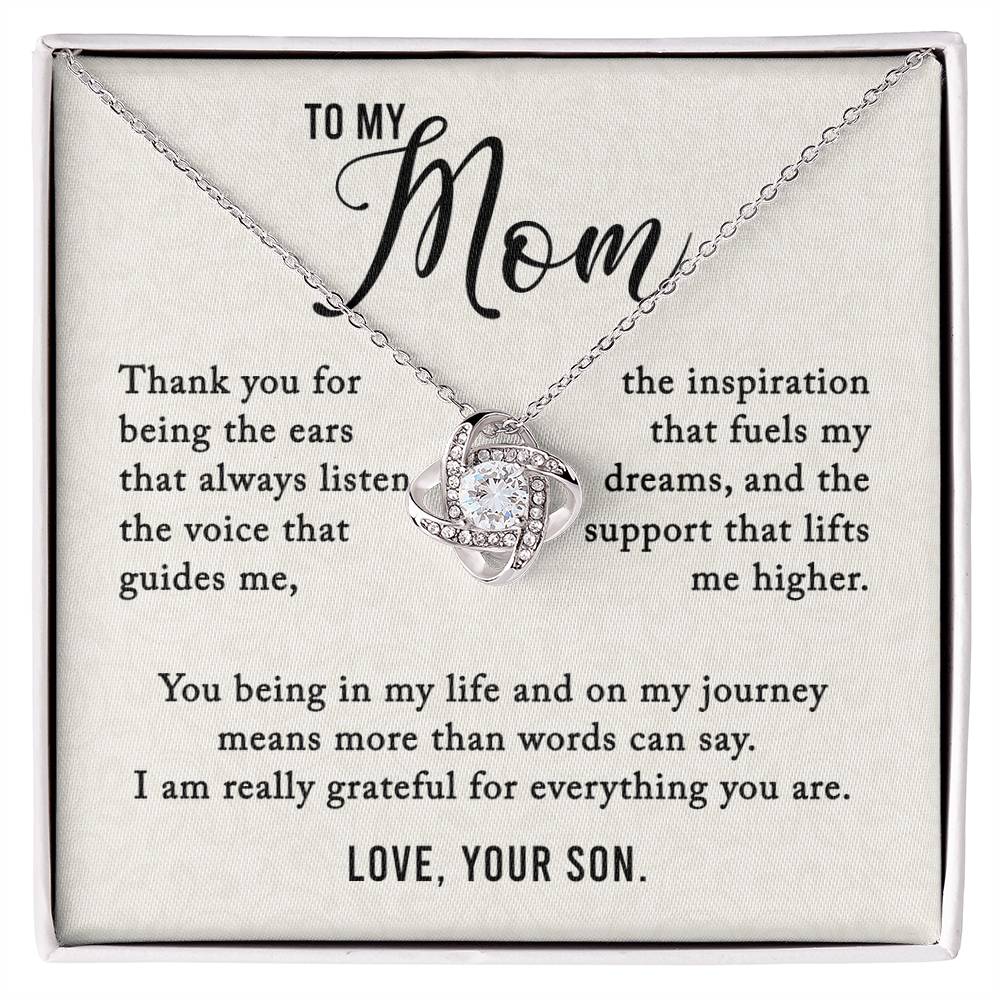 To My Mom - More Than Words Can Say - Love Knot Necklace