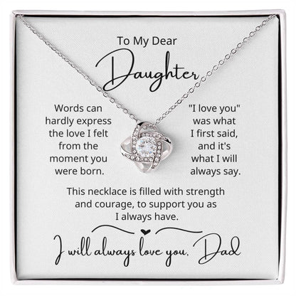 To My Dear Daughter - Moment You Were Born - Love Knot Necklace