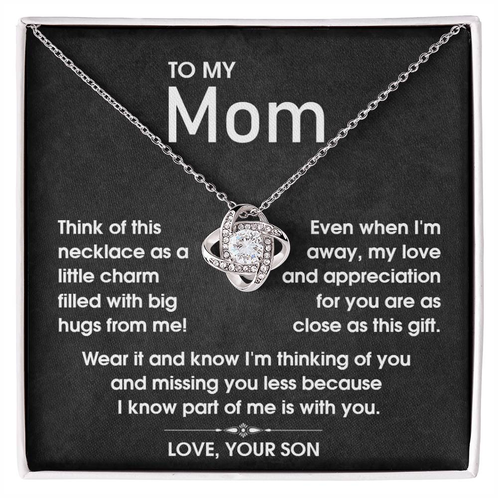 To Mom - Part Of Me Is With You - Love Knot Necklace