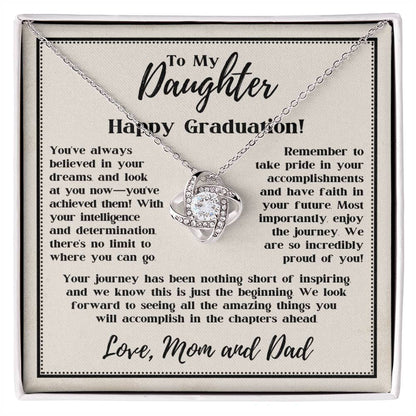 To My Daughter - Incredibly Proud Of You - Love Knot Necklace