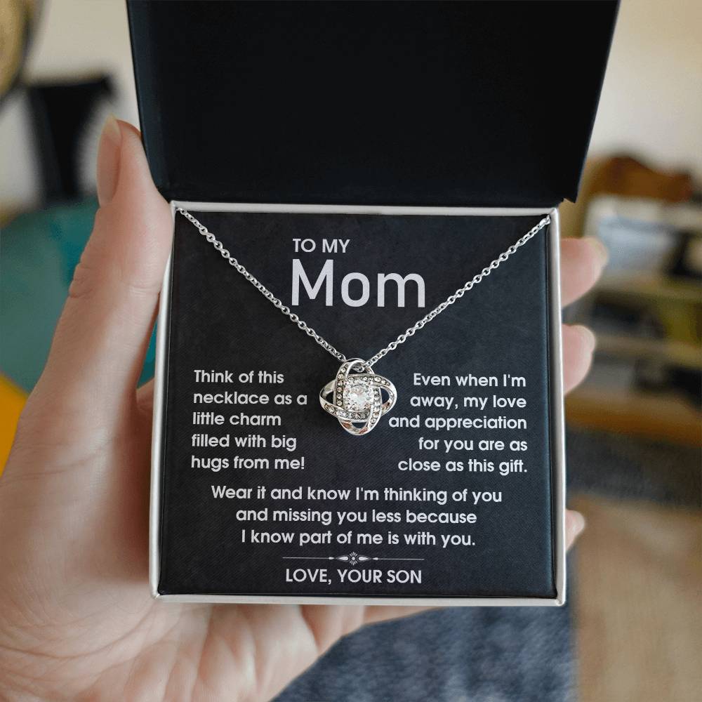 To Mom - Part Of Me Is With You - Love Knot Necklace