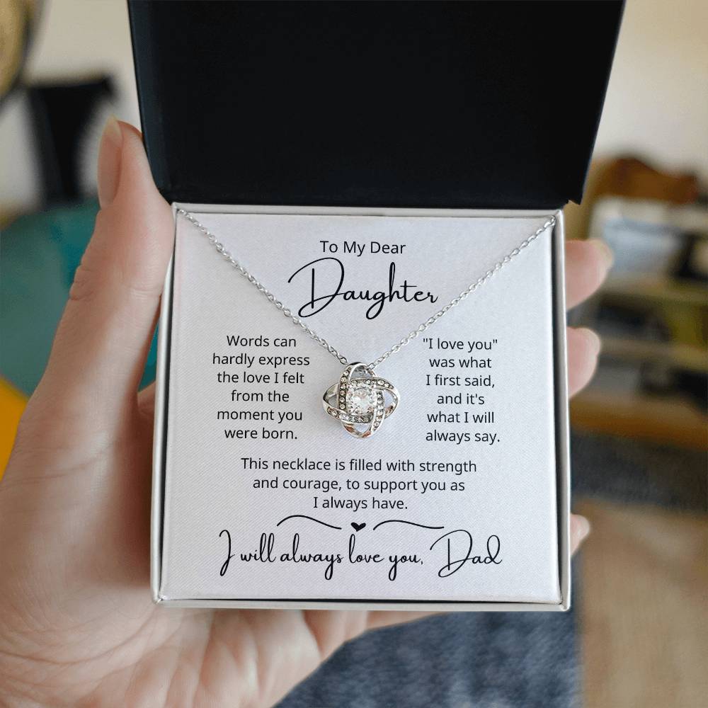 To My Dear Daughter - Moment You Were Born - Love Knot Necklace