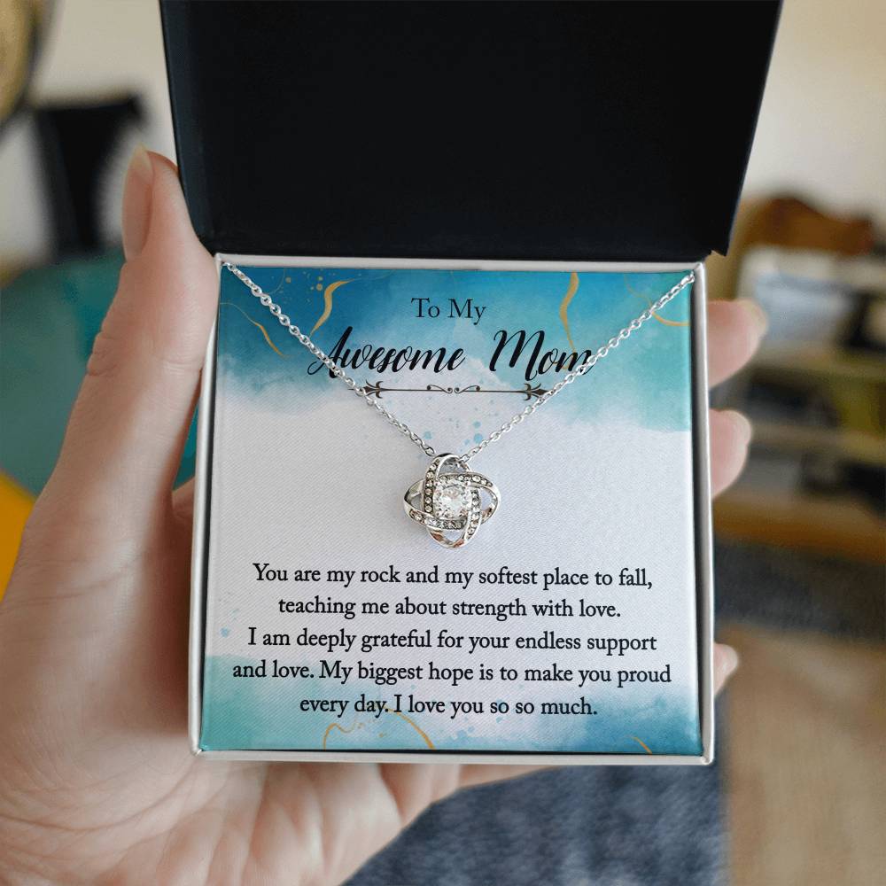 To My Awesome Mom - Endless Support - Love Knot Necklace