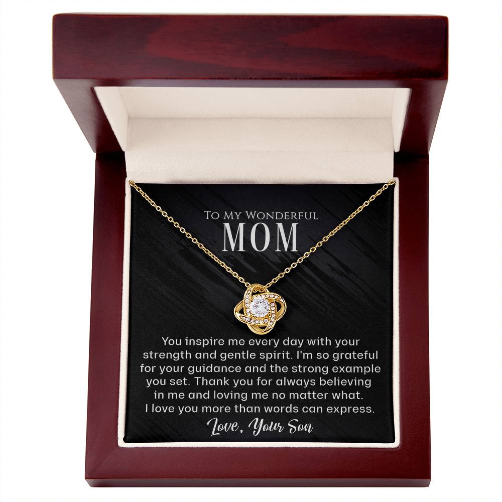 To My Wonderful Mom - You Inspire Me - Love Knot Necklace