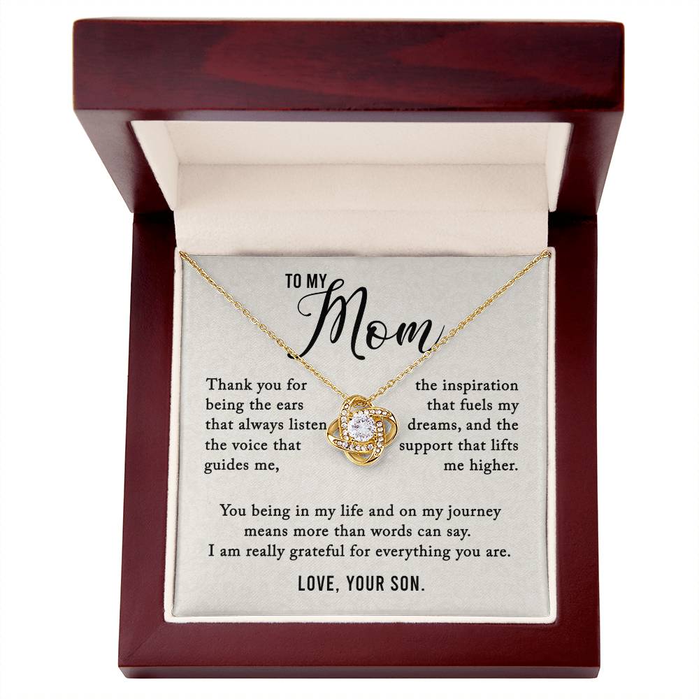 To My Mom - More Than Words Can Say - Love Knot Necklace