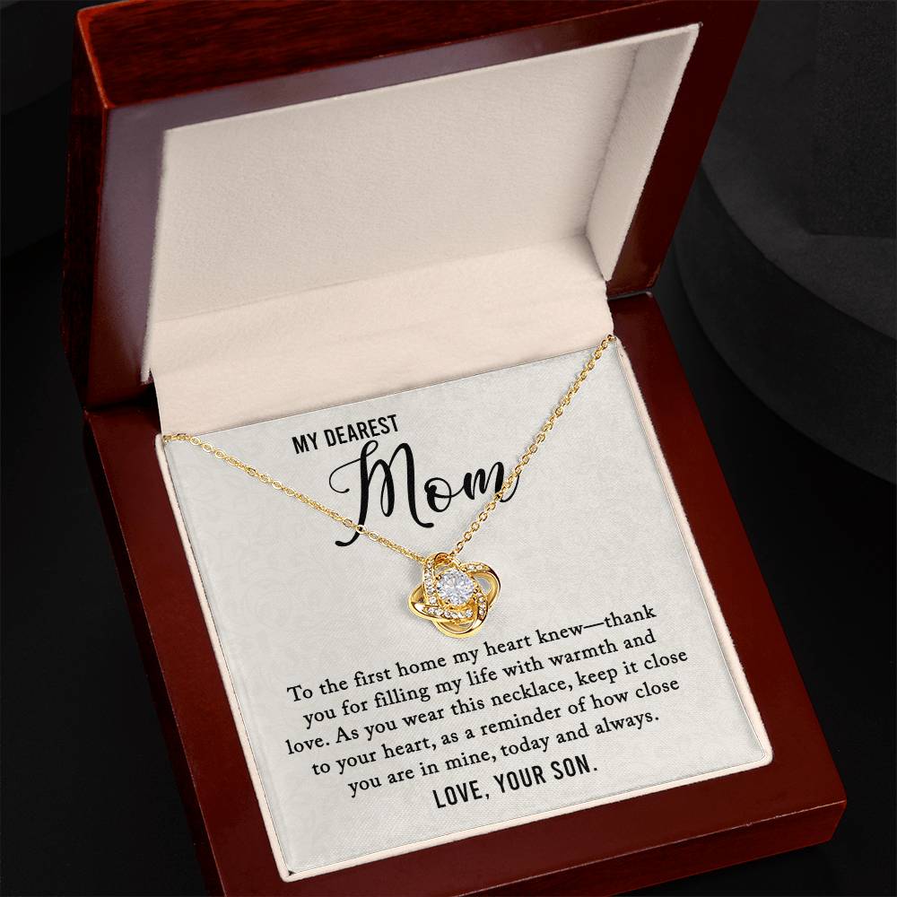 My Dearest Mom - Today and Always - Love Knot Necklace