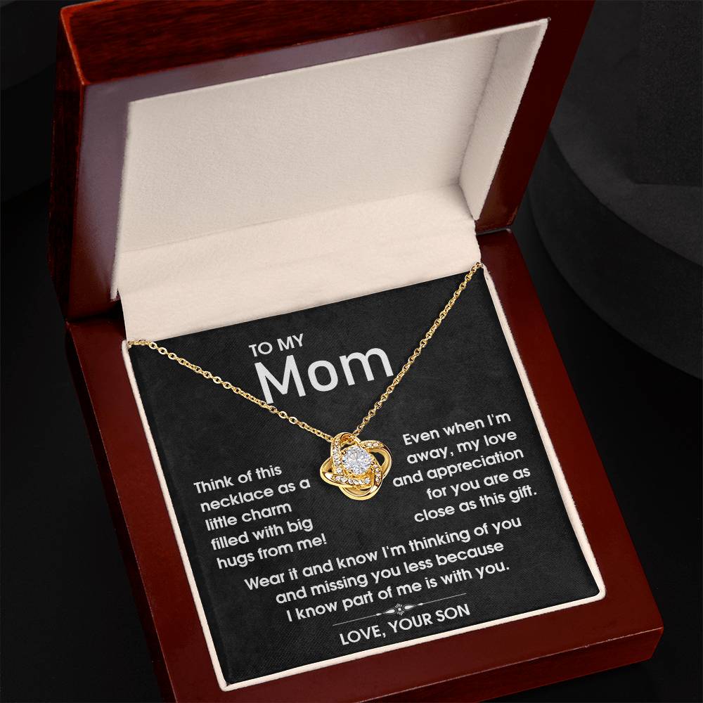 To Mom - Part Of Me Is With You - Love Knot Necklace