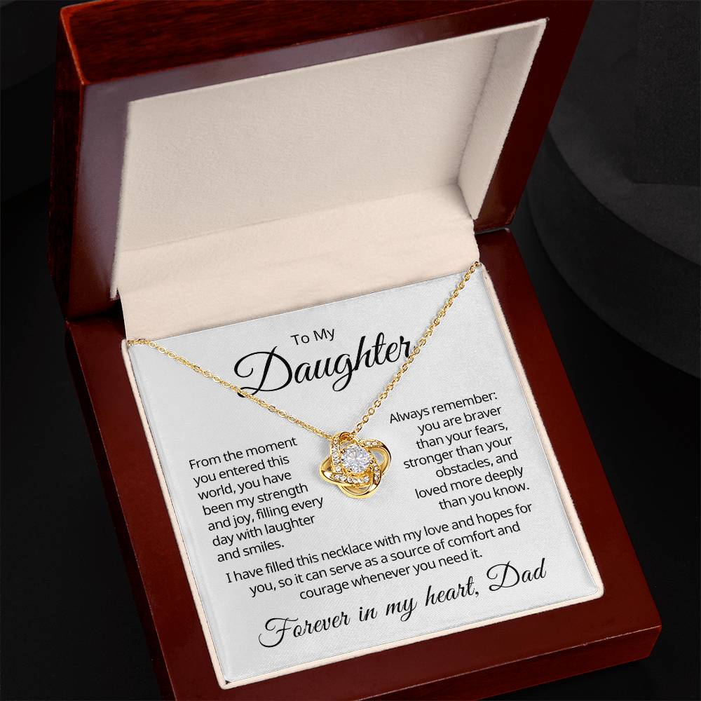 To My Daughter - Always Remember - Love Knot Necklace