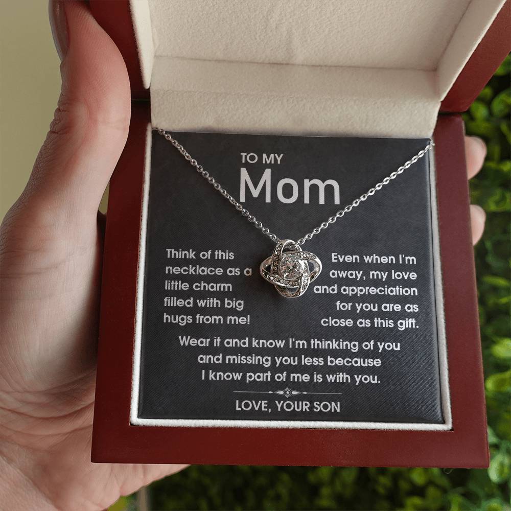 To Mom - Part Of Me Is With You - Love Knot Necklace