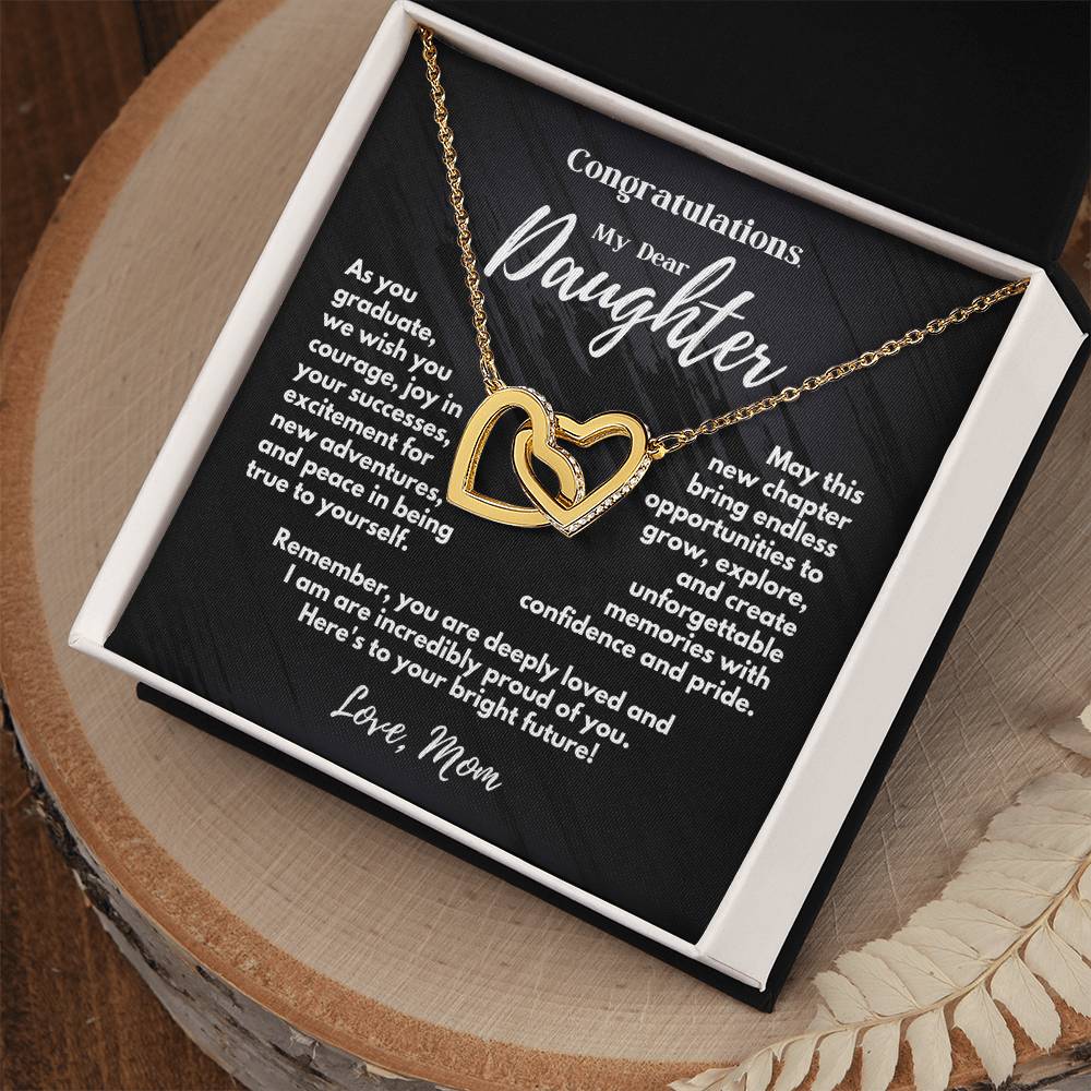 My Dear Daughter - Here's To Your Bright Future - Interlocking hearts Necklace