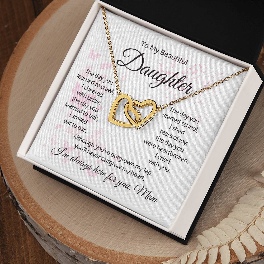 To My Daughter - That Day - Interlocking Hearts Necklace