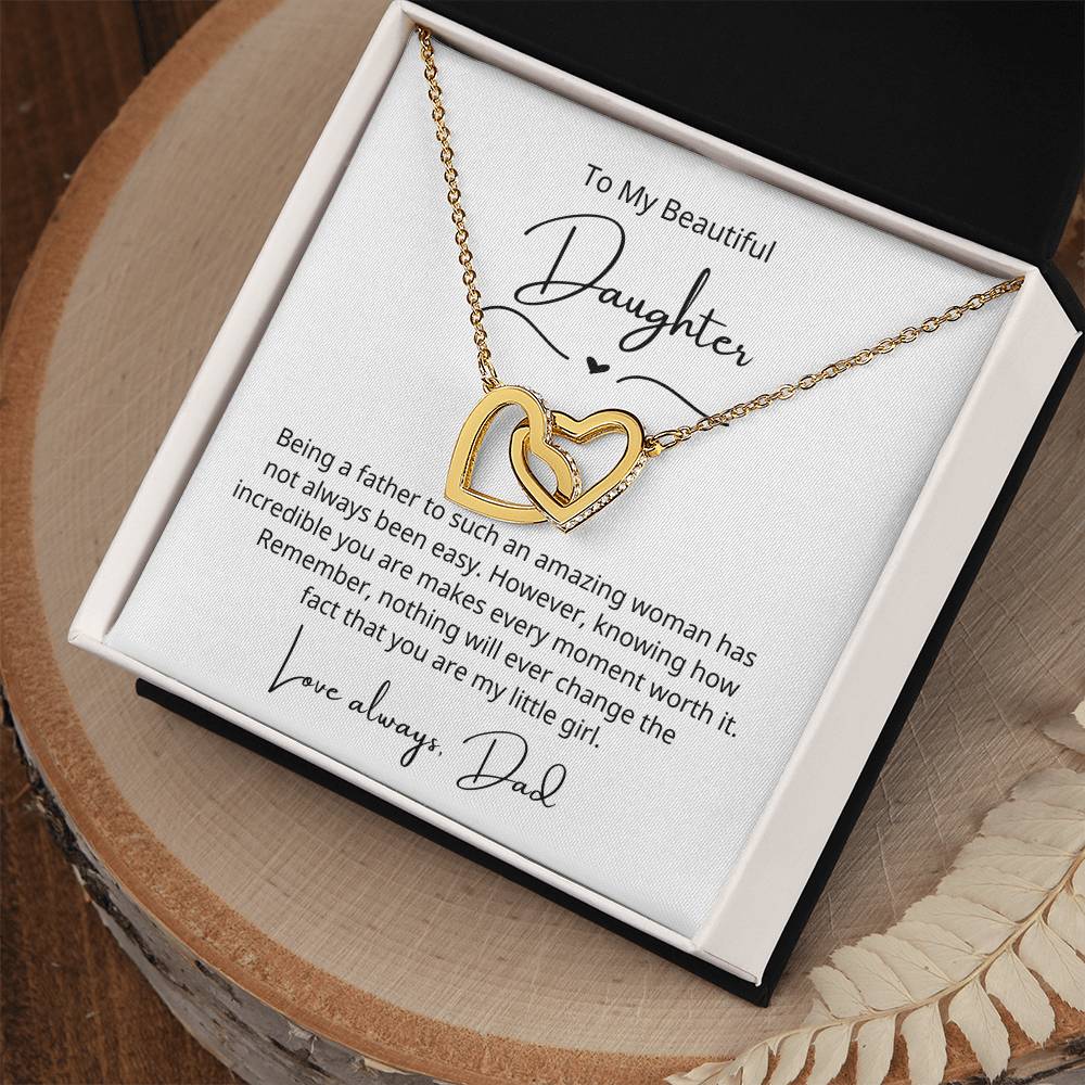 To My Beautiful Daughter - Every Moment Worth It - Interlocking Hearts Necklace