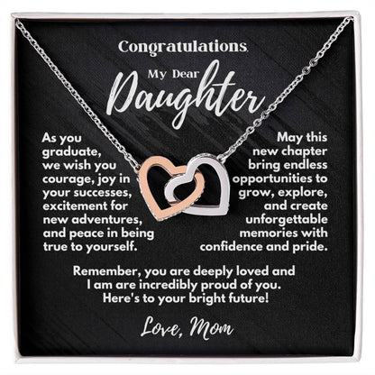 My Dear Daughter - Here's To Your Bright Future - Interlocking hearts Necklace