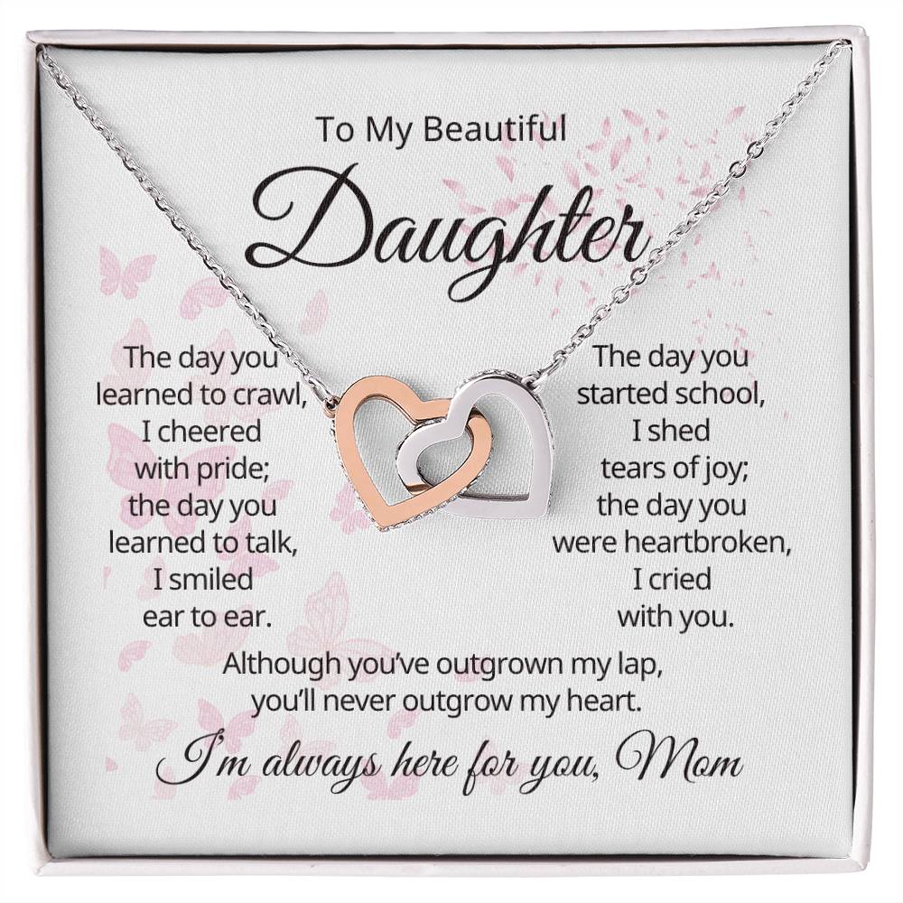 To My Daughter - That Day - Interlocking Hearts Necklace