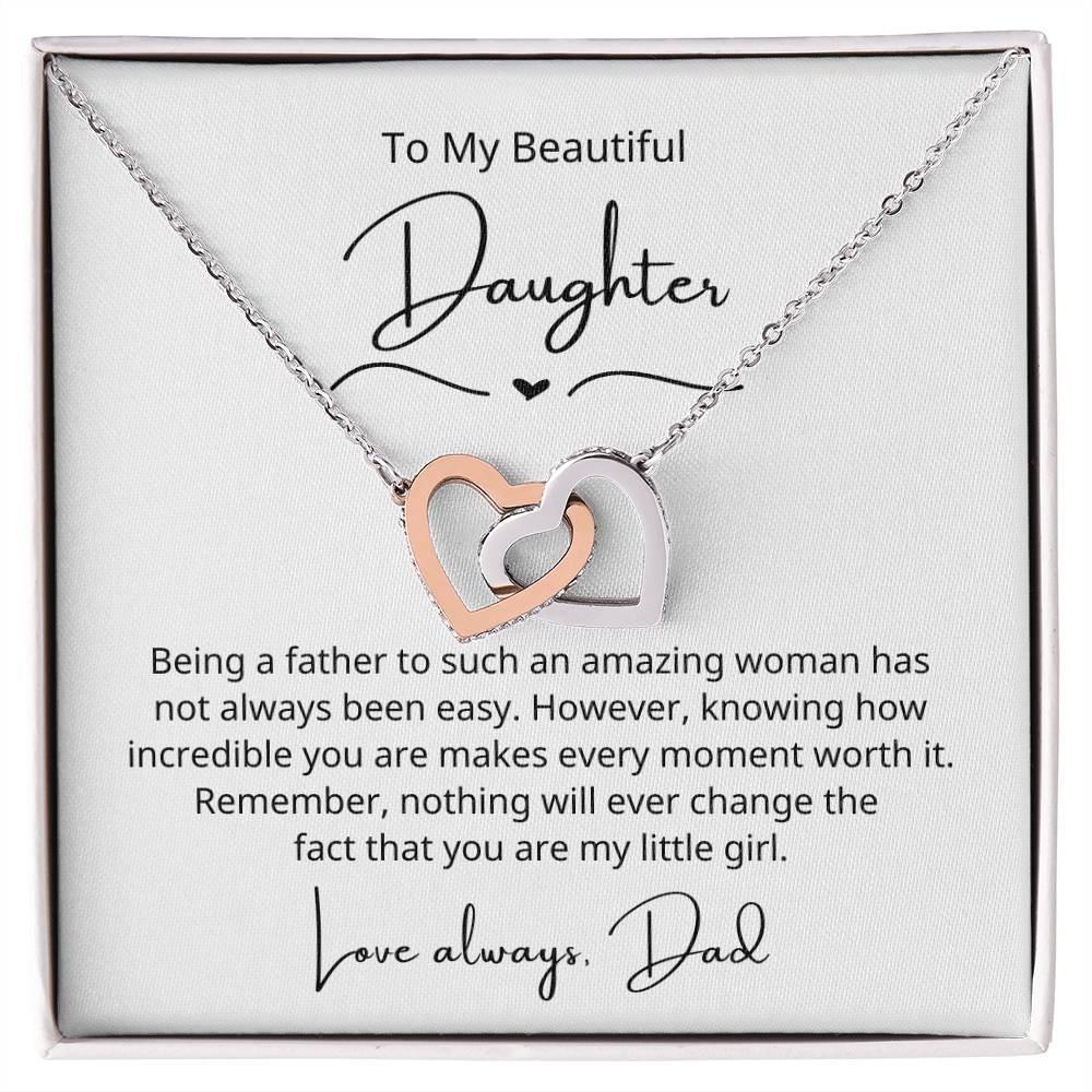 To My Beautiful Daughter - Every Moment Worth It - Interlocking Hearts Necklace