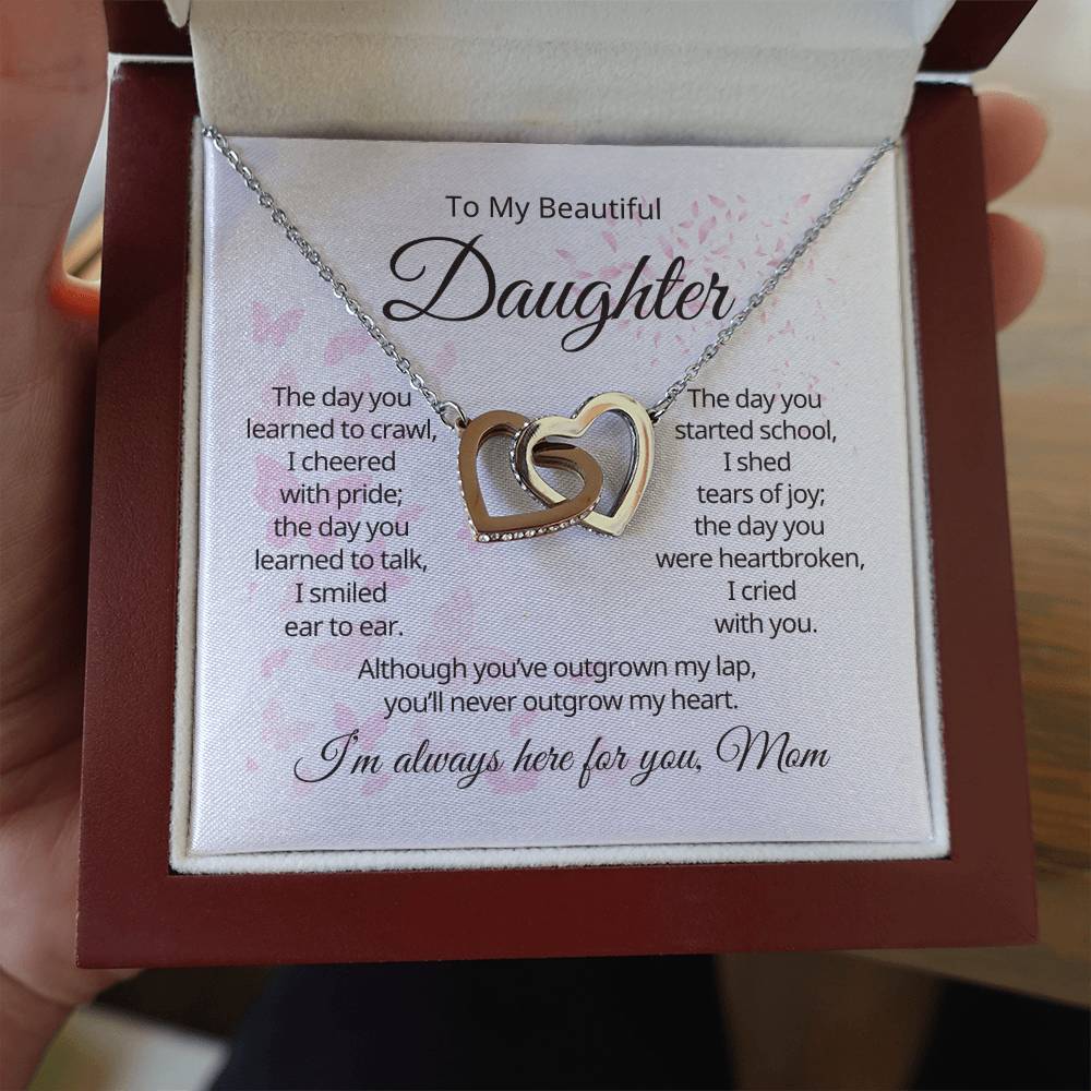 To My Daughter - That Day - Interlocking Hearts Necklace