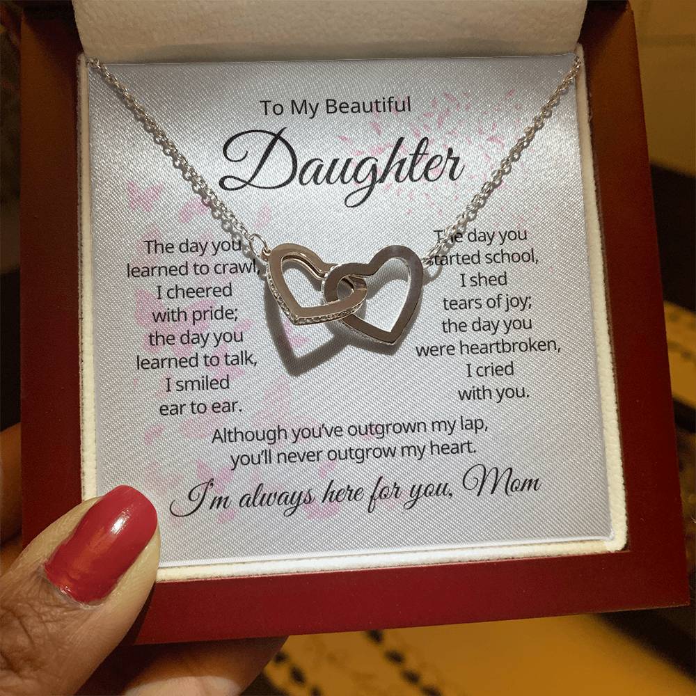 To My Daughter - That Day - Interlocking Hearts Necklace