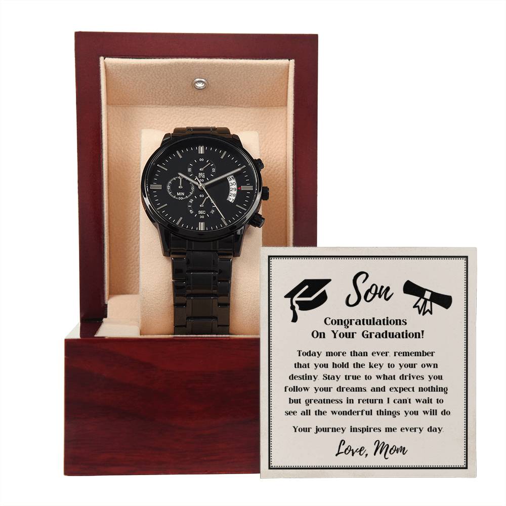 Son - You Hold The Key - Men's Black Chronograph Watch