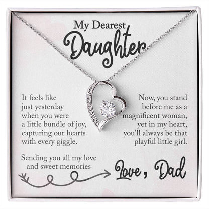 My Dearest Daughter - Sweet Memories, Love Dad - Forever Love Necklace