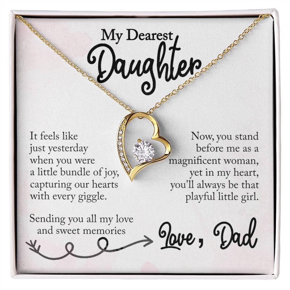 My Dearest Daughter - Sweet Memories, Love Dad - Forever Love Necklace